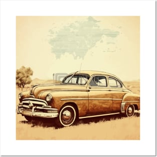 Vintage Car retro 70s Posters and Art